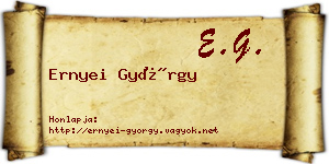 Ernyei György névjegykártya