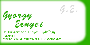 gyorgy ernyei business card